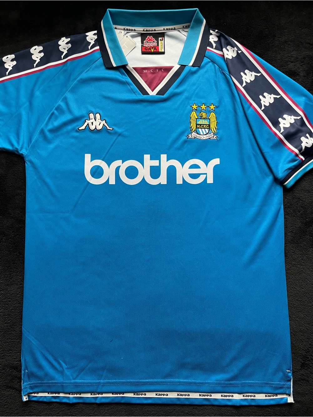Man City Retro Soccer Jersey Manchester 1997/1999 Home Blue